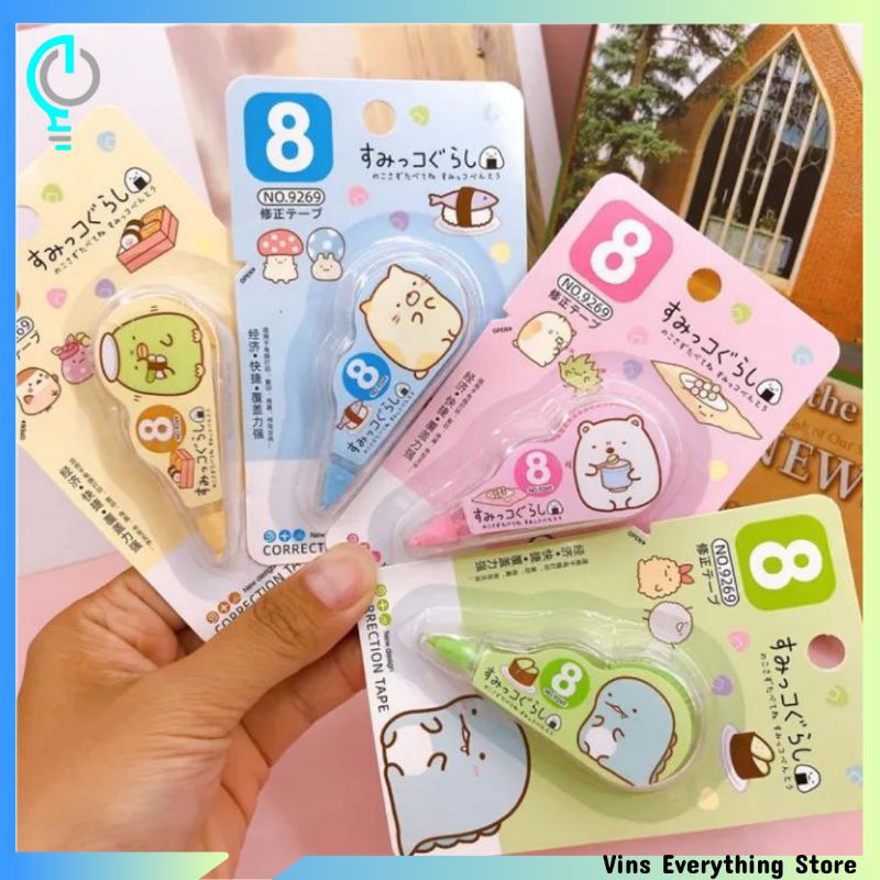 

[VES] Correction Tape 8 Meter Students Stationary School Supplies Multiple Color 8M Karakter Lucu Unicorn Penghapus Pena Roll Kertas Mini