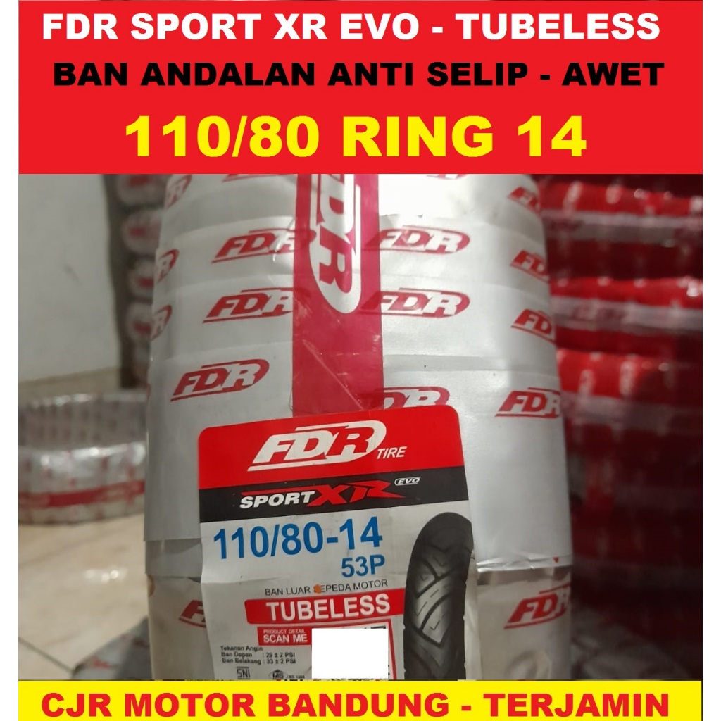 FDR Sport XR EVO 110/80 ring 14 ban motor gambot upsize upgrade