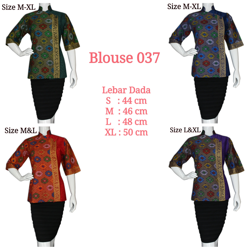 HOT SALE Blouse Batik Putri Jelita Atasan Kerja Wanita Lengan 3/4 037 - BP 013
