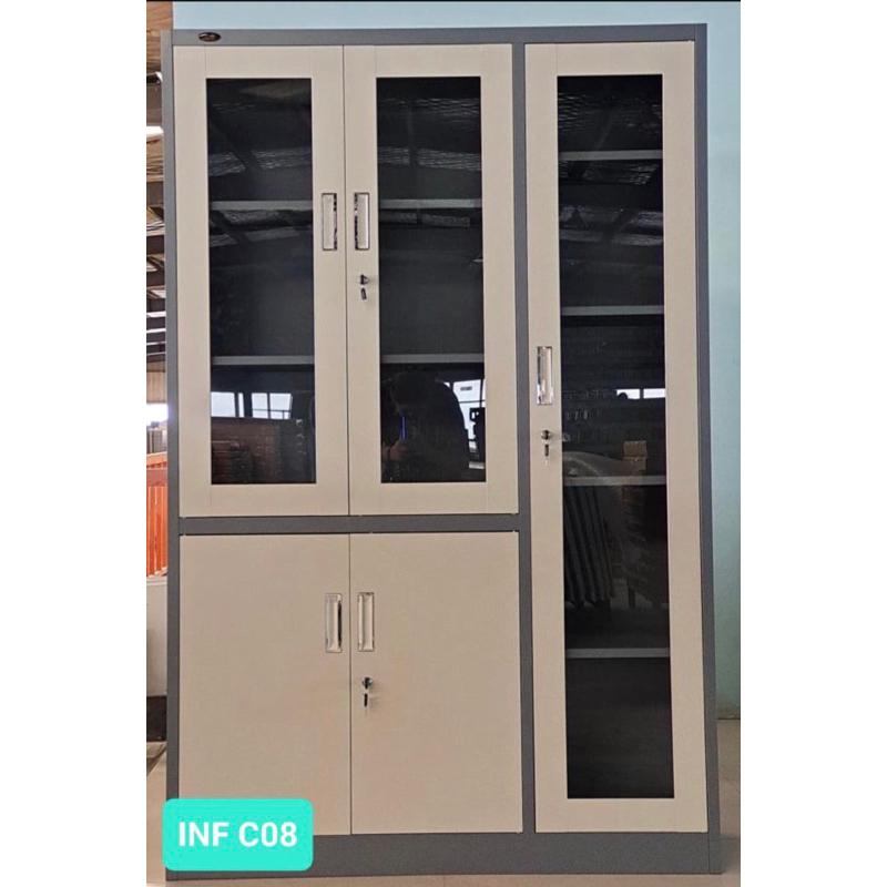 Lemari Buku Besi 3 Pintu / Lemari Arsip 3 Pintu / Lemari Perpus 3 Pintu / Lemari Dokumen 3 Pintu / L