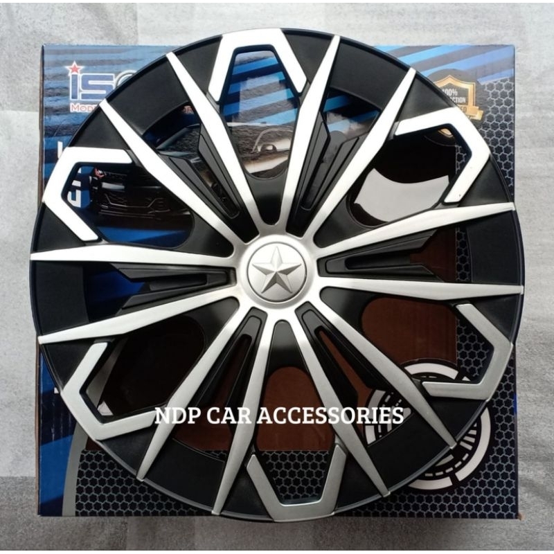 JF Silver Hitam - Dop Roda Mobil Ring 13 Dan 14 Wheeldop / Welldop / Cover Velg Mobil Universal