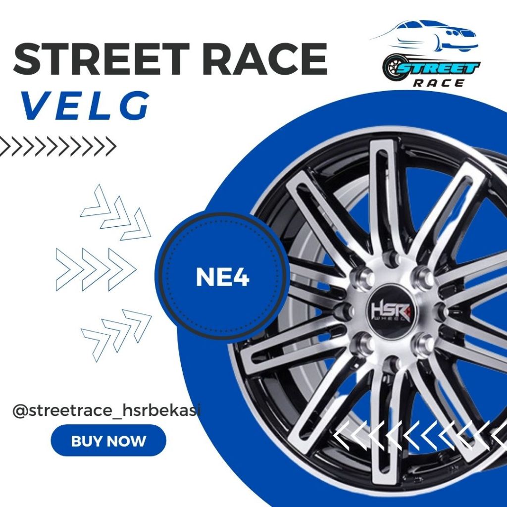 Velg Racing Hsr Type NE4 1004 Ring 14 Untuk Mobil Avanza Carry Ayla Xenia Futura