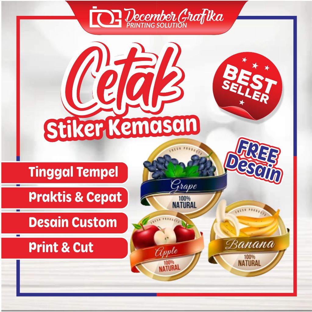

Cetak Stiker Label Makanan / Label Kemasan + Cutting / Cetak Stiker Label Online Shop