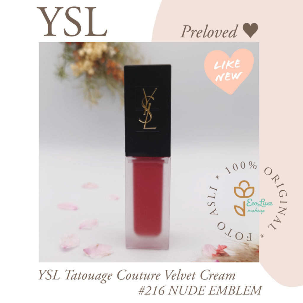 YSL Tatouage Couture Velvet Cream 216 Nude Emblem YSL Lip Tint YSL Lipstick (Preloved Like New)