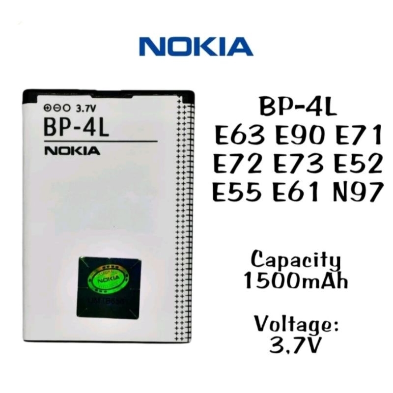 Baterai Nokia BP-4L E63 E90 E71 E72 E73 E52 E55 E61 N97 Buat handphone jadul kwalitas sangat bagus t