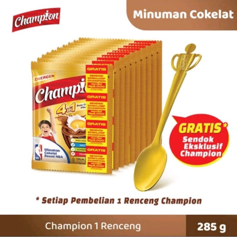 

energen susu cokelat champion 30gr 4in1 renceng energen champion 30gram 10sachcet 10x30g