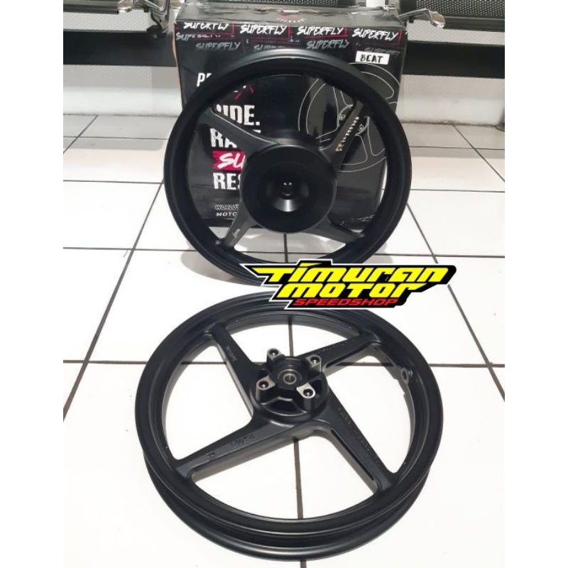 VELG SUPERFLY X SERIES 4 STAR BEAT - SCOOPY - VARIO 110 160 185 R14 HITAM GLOSSY