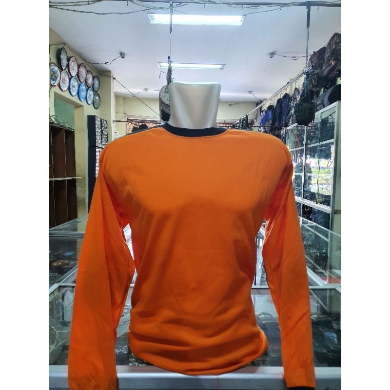 Bantalan Panjang Polos Oren | Kaos penembak Polos | Kaos Bantalan lengan panjang