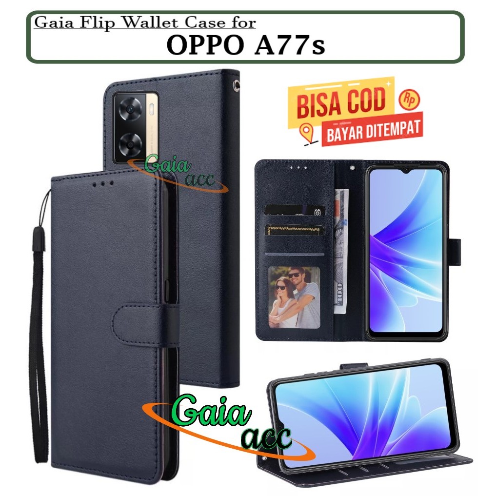 Case OPPO A77s Terbaru Flip Leather Casing Premium Kesing Kulit HP casing dompet untuk oppo a77s