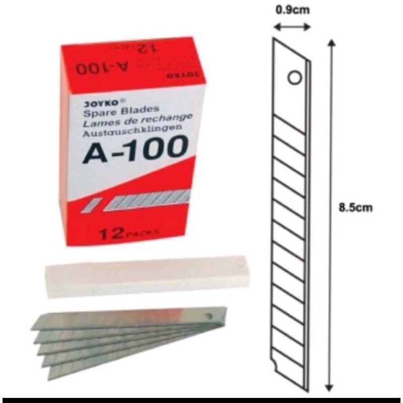 

refil cuter isi cuter mata cuter joyko A-100 per pc/per tube 5 mata cuter
