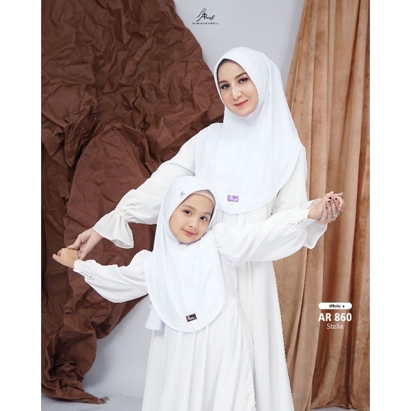 New Arrival Hijab Couple Mom and Kids AR 860 Hijab Arrafi Best Seller Simple Kekinian Hijab Ibu dan 