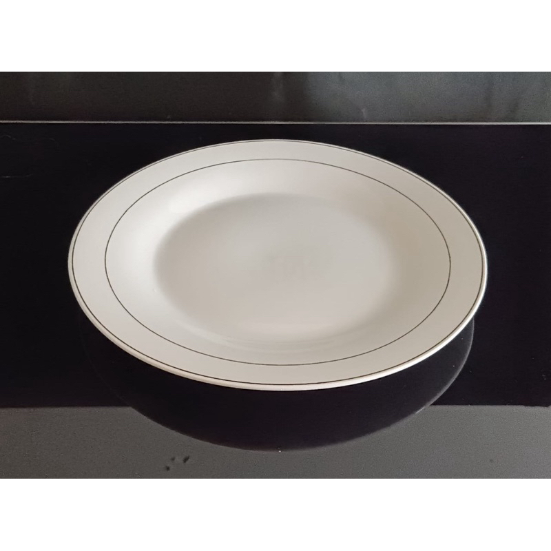 Piring ceper bosara 10,5 putih polos keramik batu cantik orchid