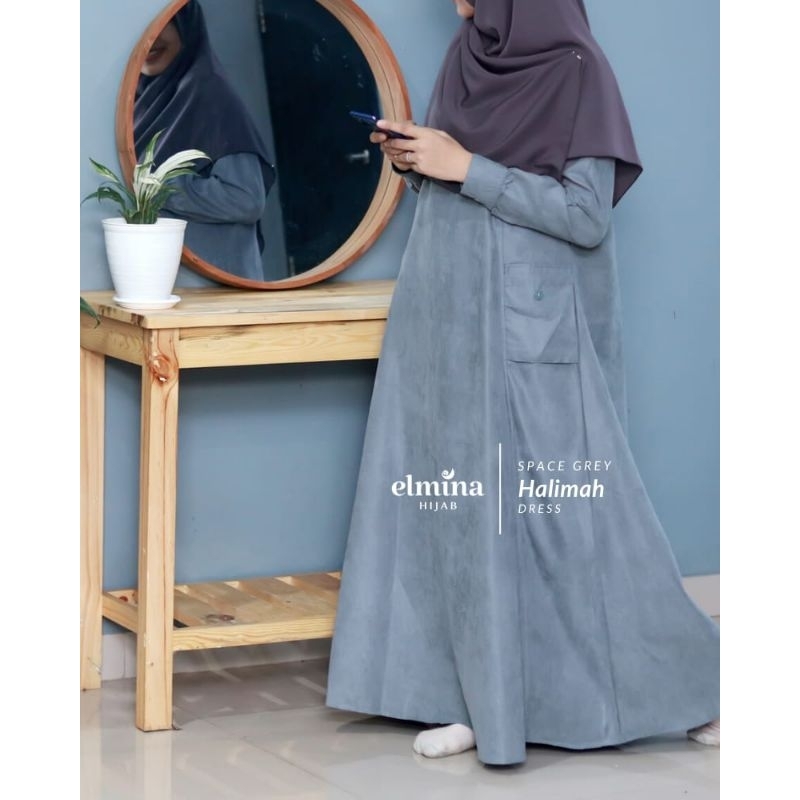Halimah Dress gamis corduroy by Elmina hijab