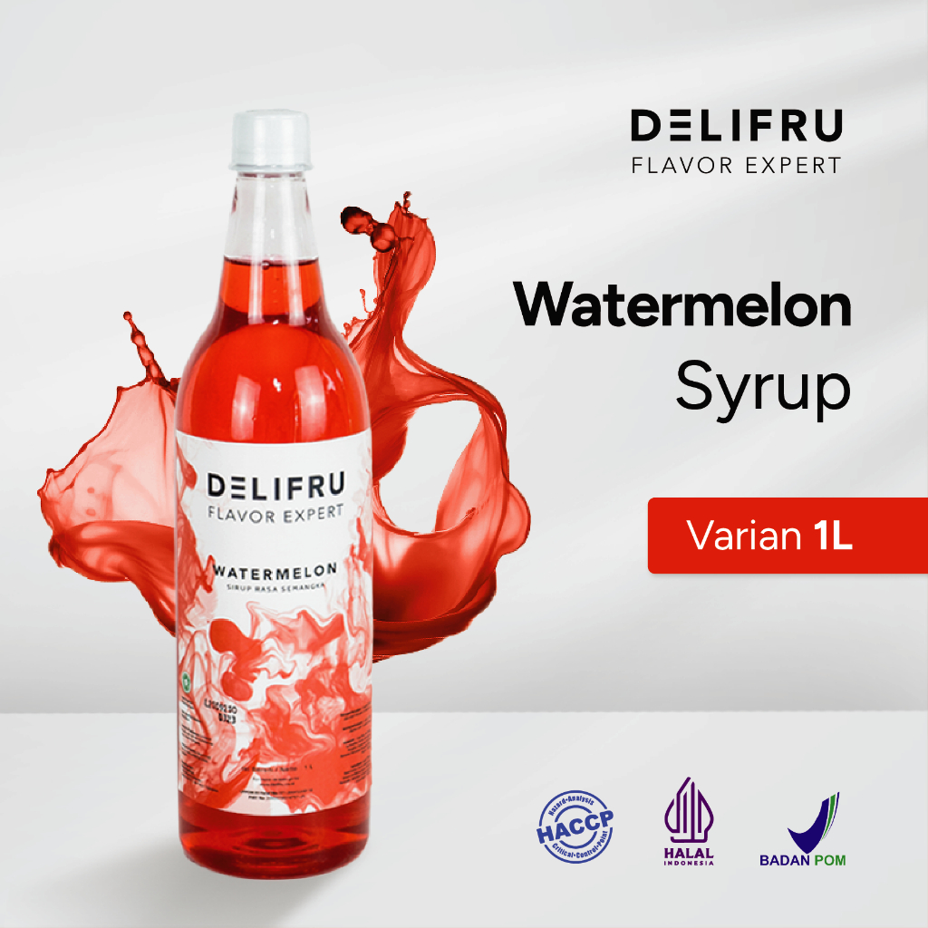 Delifru Watermelon Syrup 1 Liter - Sirup Semangka