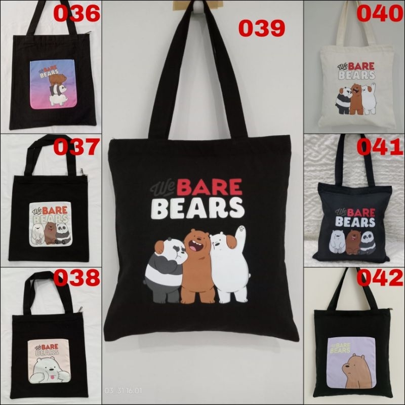 Tote Bag We Bare Bears / Tote Bag Karakter Lucu-Lucu / Tote Bag Fashion Korean Style / Tote Bag Kuli