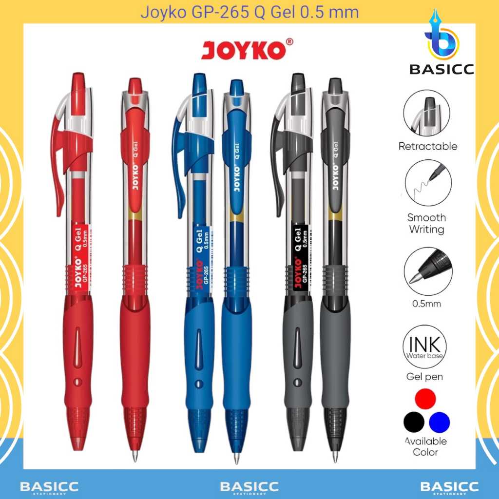 

Joyko Gel Pen Pulpen Pena GP-265 Q Gel 0.5mm | @1 Pen