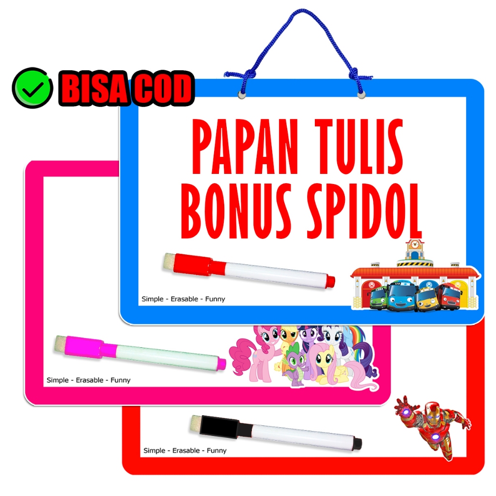 

Whiteboard 2 Sisi / PAPAN TULIS ANAK BIsa Spidol dan Pensil