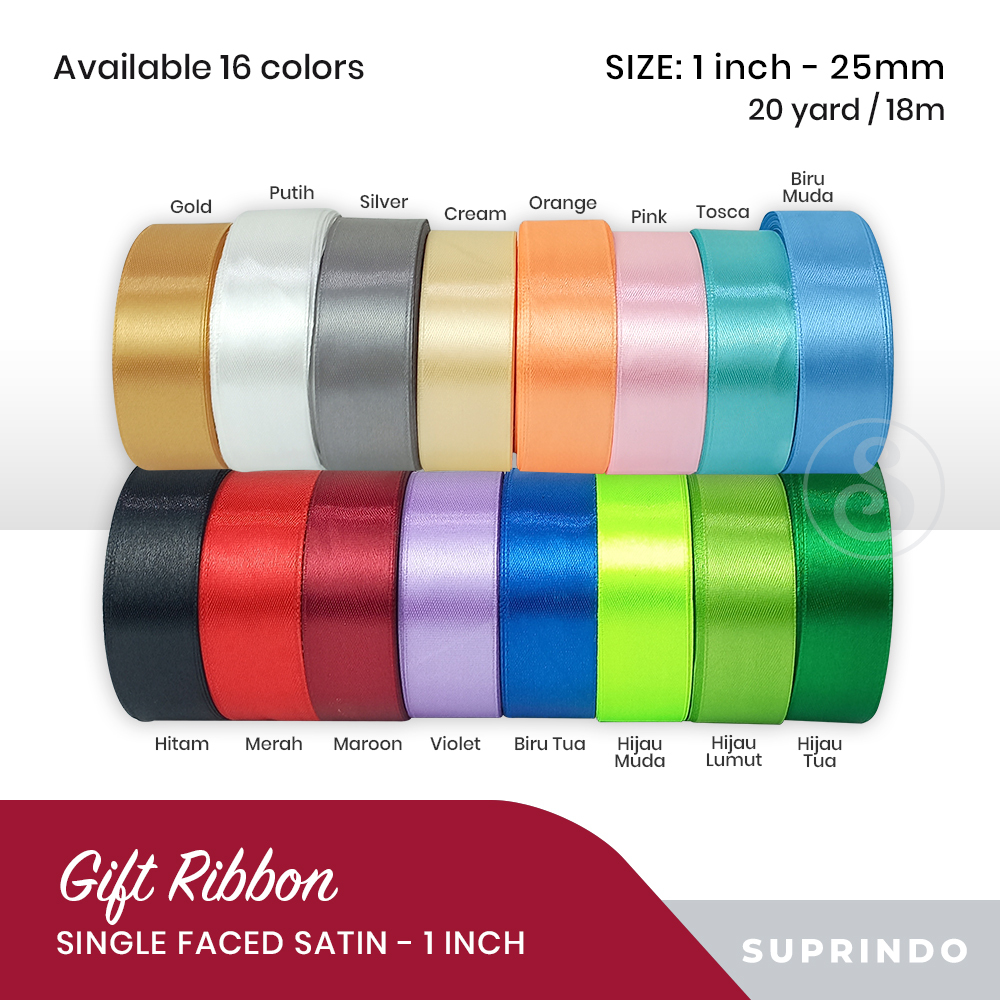 

Pita Satin (Single faced satin) 25mm /1 inch 1roll