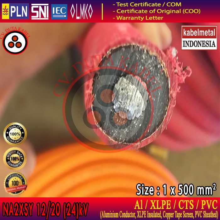 Kabel NA2XSY 1x500 mm2 20kV METAL /1x500 mm/1 x 500 mm2/1 x 500 mm/1x500/1 x 500