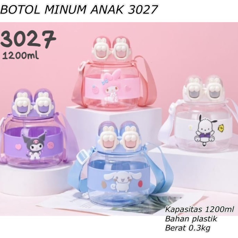 BOTOL MINUM ANAK PREMIUM || BOTOL MINUM 3027 || BOTOL AIR MINUM KARAKTER LUCU || BOTOL MINUM 1200ML