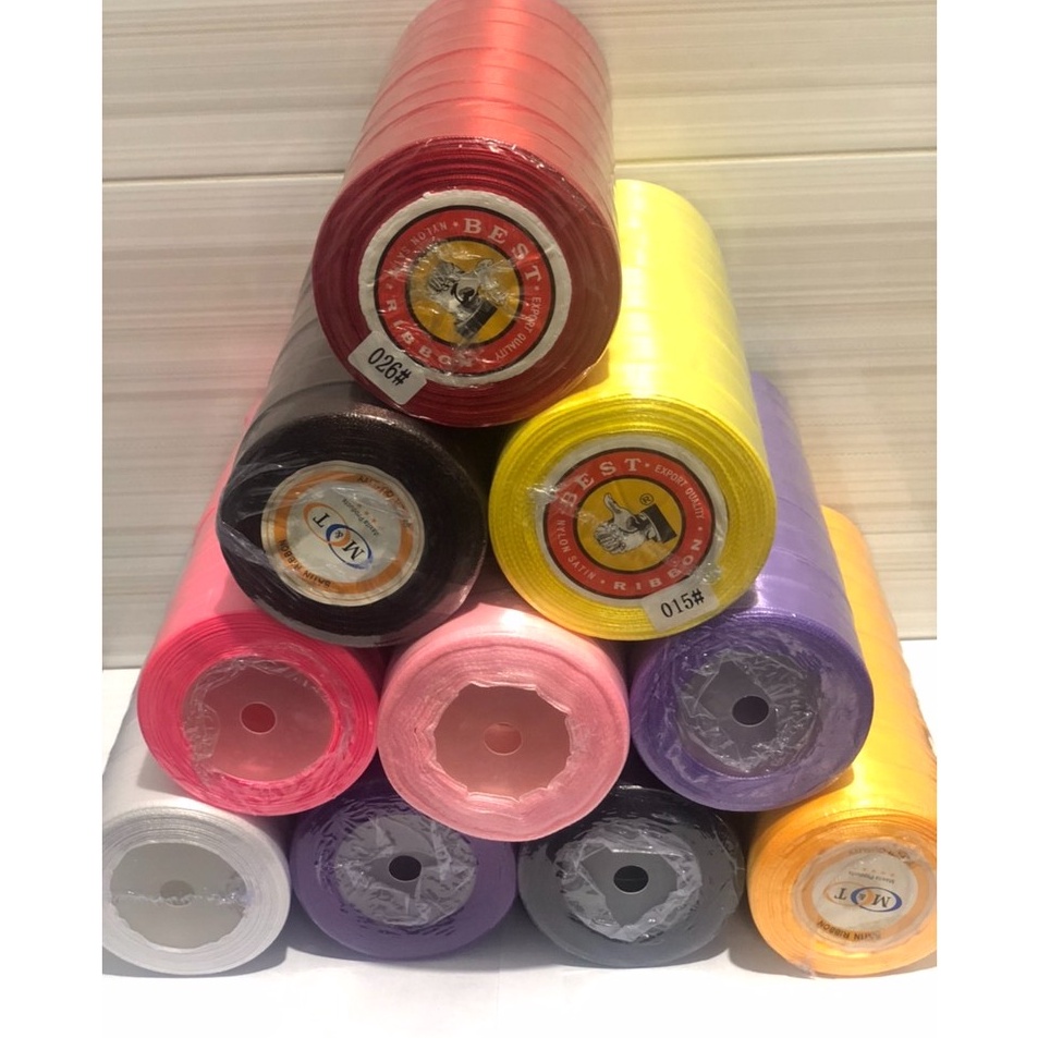 

Sale Murah Pita satin 34 Pita bahan 2 cm isi 1 roll Satin Ribbon