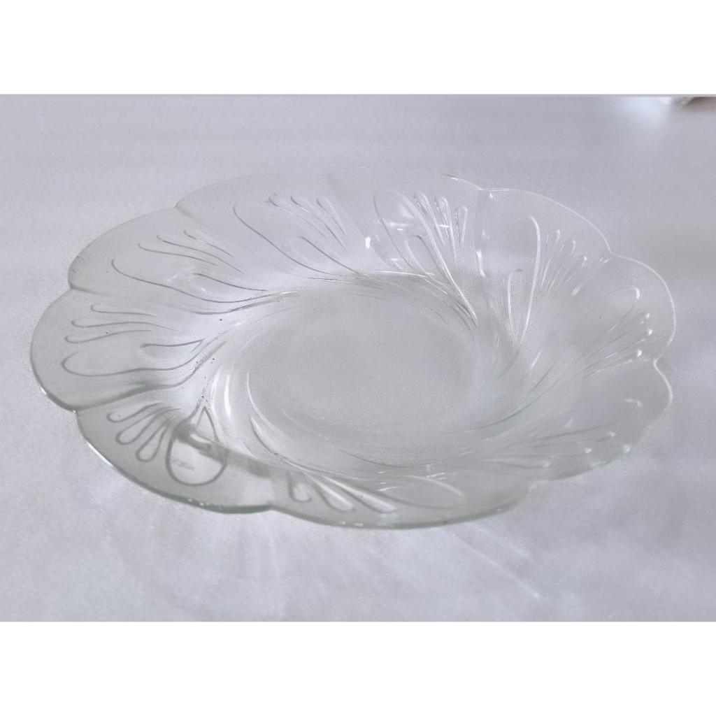 piring makan kaca bening putih tebal antik 8,5 inch D 22 cm murah bekas part 2