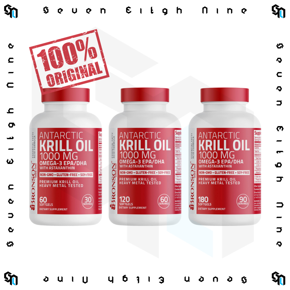 Bronson Antarctic Krill Oil 1000Mg Omega-3 EPA DHA Astaxanthin 100% Original