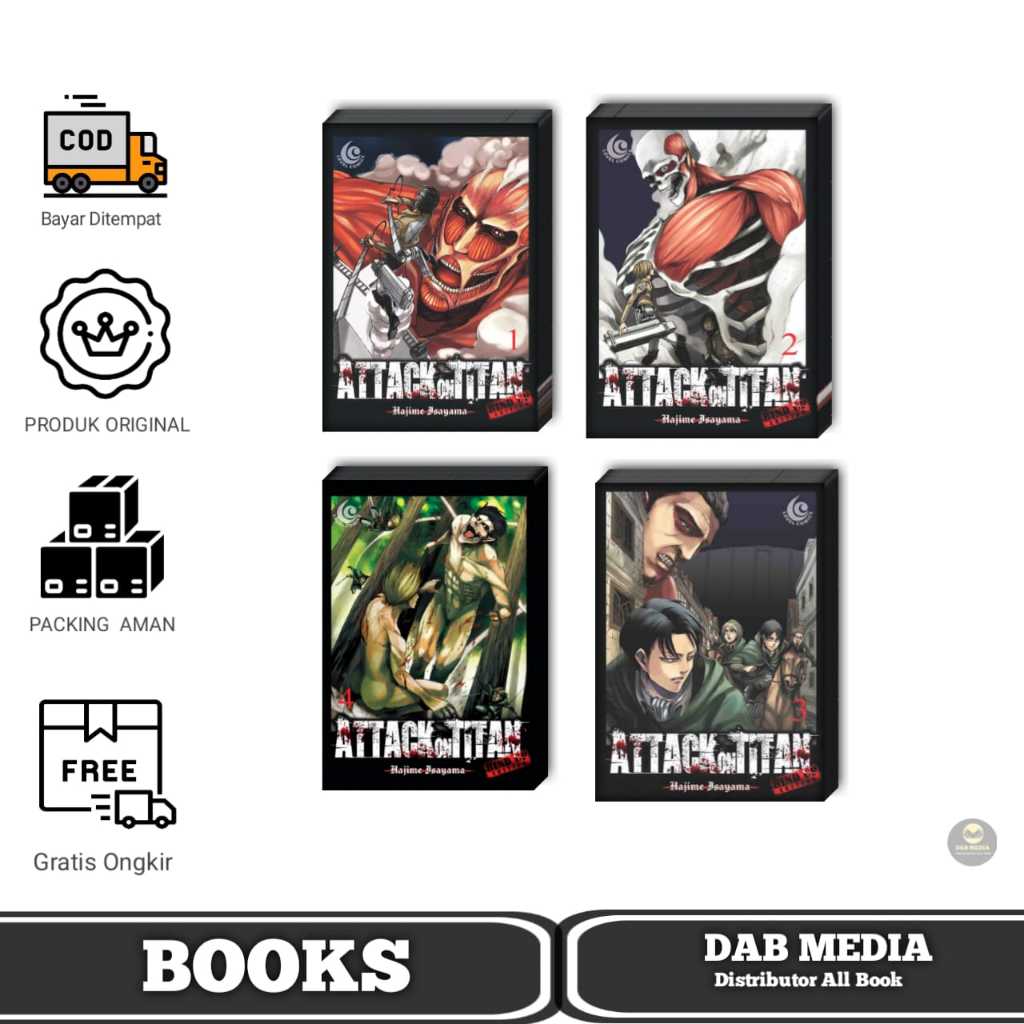 Attack On Titan Vol 1 2 3 4 Lengkap Komik Manga