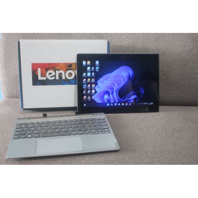 Netbook Lenovo D330 intel celeron n4020 ram 8gb ssd 128gb fullset touch screen bisa jadi tablet