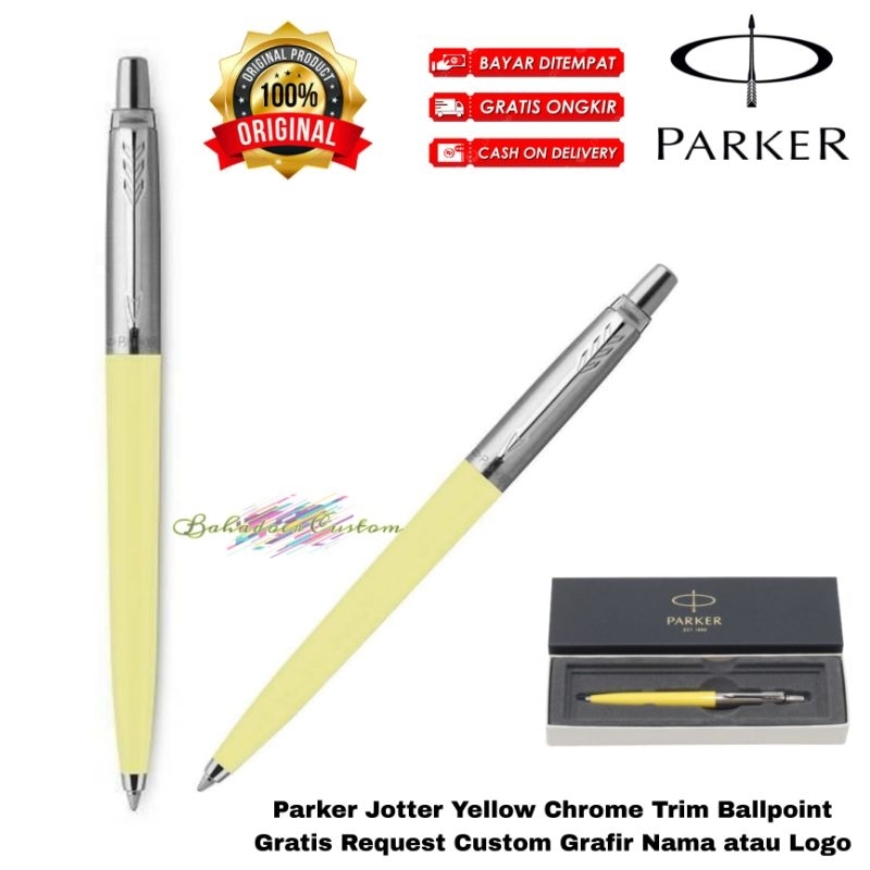 

PULPEN PARKER ORIGINAL JOTTER YELLOW CHROME TRIM BALLPOINT GRATIS REQUEST CUSTOM GRAFIR NAMA ANDA ATAU LOGO ANDA COCOK UNTUK PEMAKAIAN PRIBADI ATAU UNTUK HADIAH SPESIAL MERCHANDISE PROMOSI ANDA