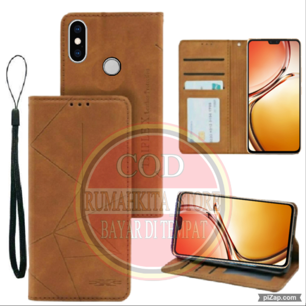 CASE HP INFINIX SMART 4 MOTIF MAGNET KULIT - CASING DOMPET-FLIP COVER LEATHER-SARUNG HP