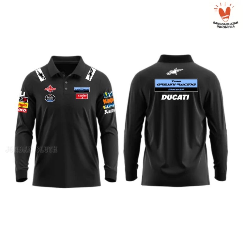 Polo shirt Tshirt Kaos Kerah Lengan Panjang Team Gresini Racing