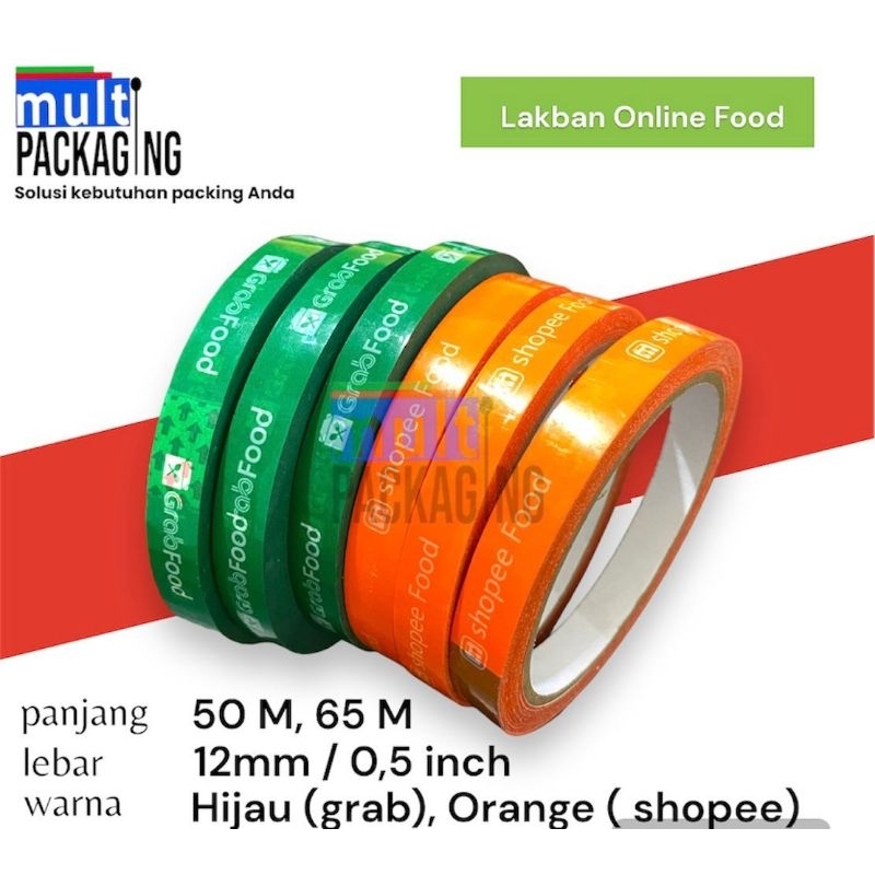 

Lakban Online Food uk. 12mm x 50 m | Isolasi Makanan online 12mm | Grab food