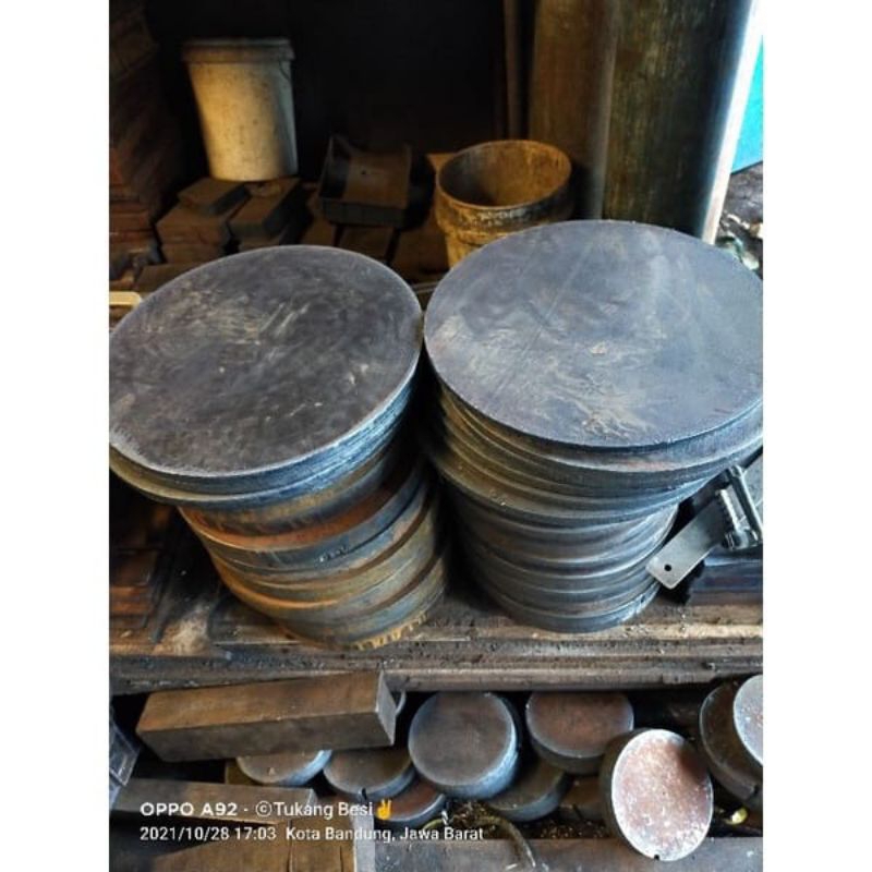 plat besi hitam tebal 5mm potongan bulat/bundar/plat besi