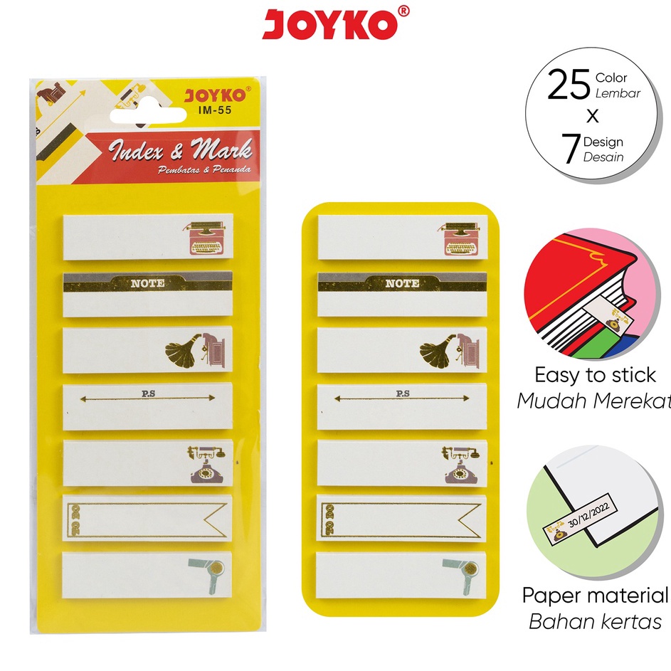 

Paket Murah Index Mark Penanda Pembatas Joyko IM55 Kertas