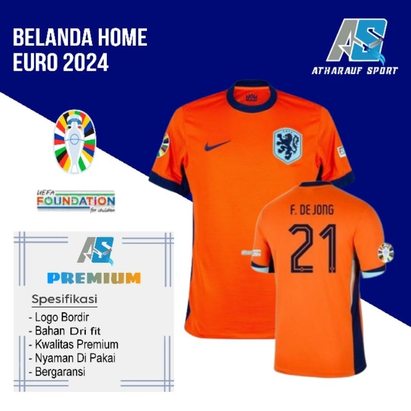JERSEY BELANDA HOME EU_RO PIALA EROPA 2024 GRADEORI BAJU BOLA NETHERLNDS