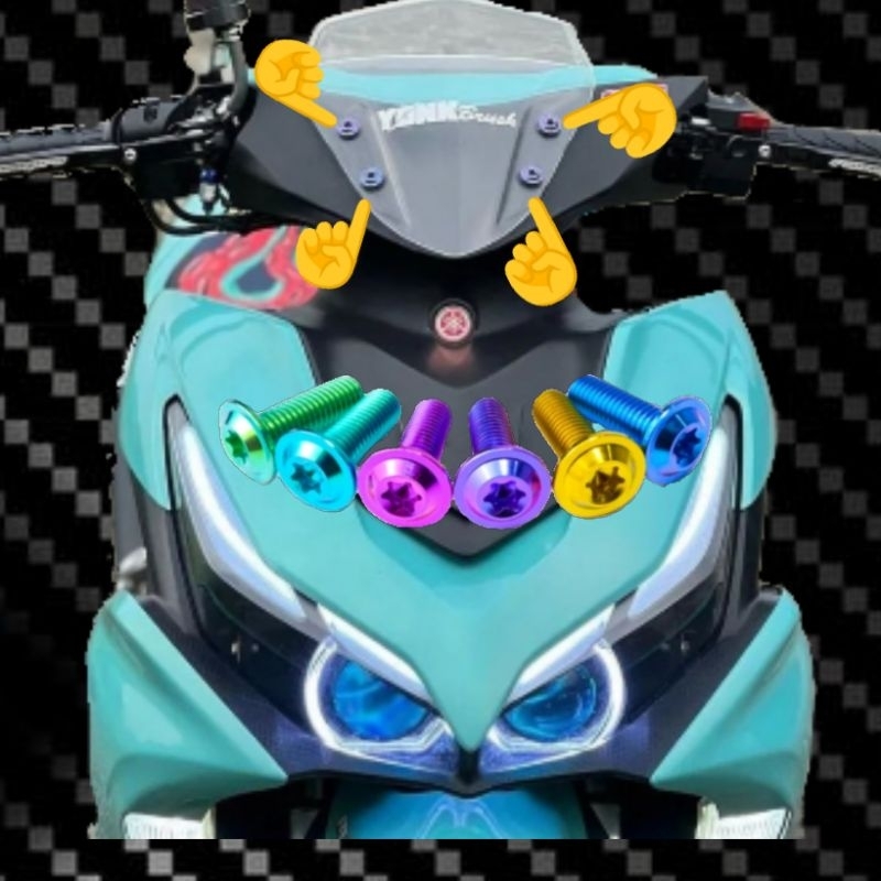 baut windshield aerox titanium baut visor aerox titanium 4 biji