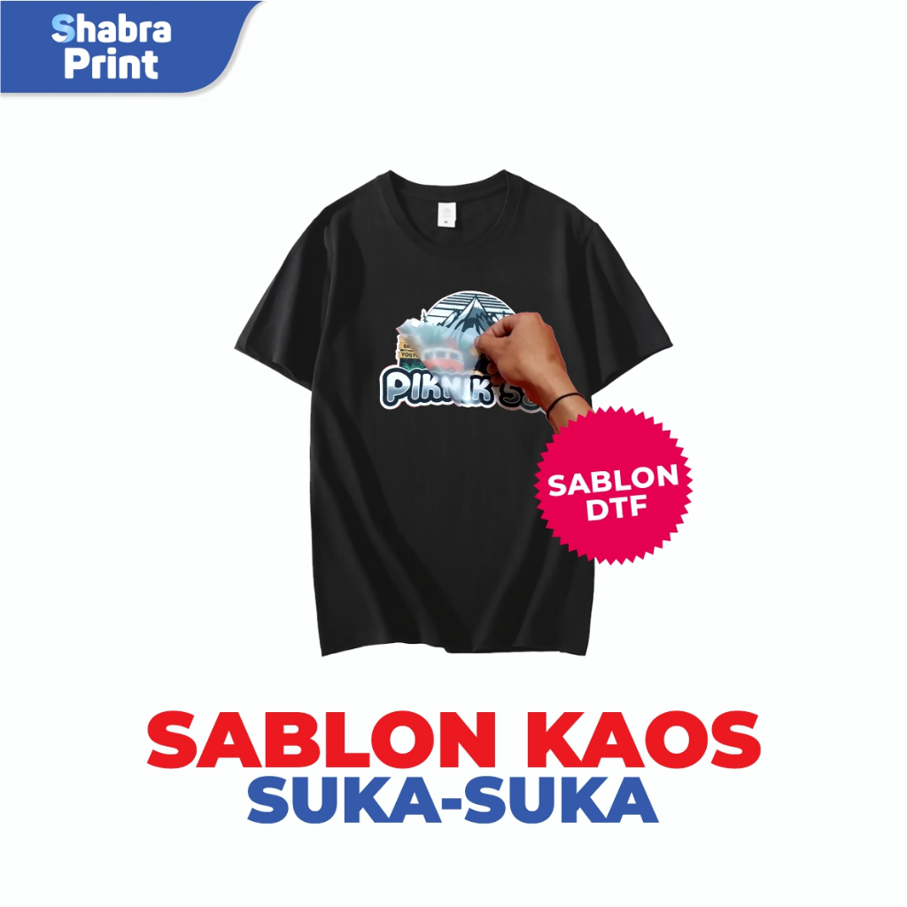 Sablon Baju Custom / Sablon Baju Setrika DTF Satuan Bisa Cetak Foto Kata-kata dan Gambar