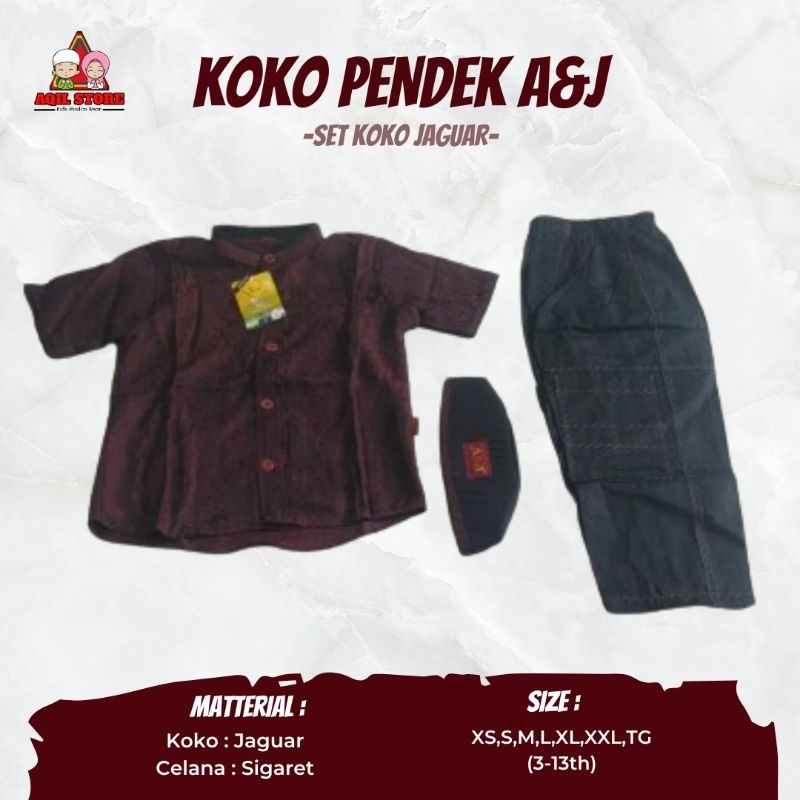 Koko Anak A&J "Motif JAGUAR" / Baju Muslim Anak (1kg = 3set)