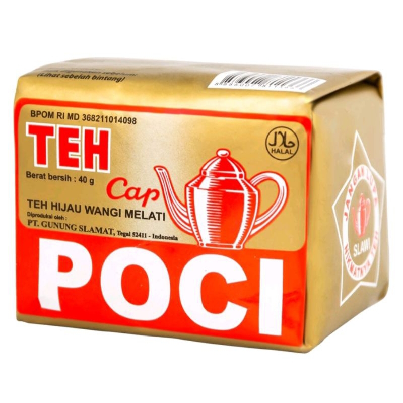 

TEH POCI GOLD PREMIUM 40Gr / Teh Seduh Cap Poci Mas / Teh Poci Emas Gold Asli Tegal Slawi/Teh Tubruk Khas Tegal Slawi /Teh Tubruk/Teh Kepyur/Teh Seduh Wangi/Jasmine Hijau/Teh Melati/Oleh Oleh Tegal Slawi/Teh Kepyur Khas Tegal Slawi/Teh Solo / Teh Murah