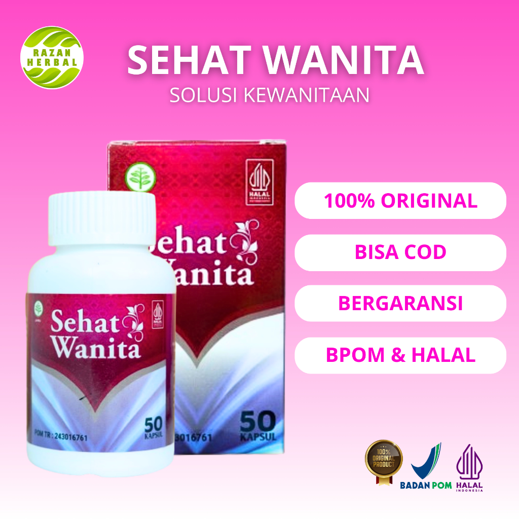 Sehat Wanita Original 100 Kapsul Obat Herbal Promil Penyubur Kewanitaan, Penghilang Keputihan