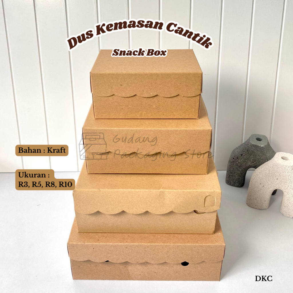 100 pcs / Box Snack/ Dus Snack / Dus Kue/ Box Kue /BKC/ Kraft Coklat