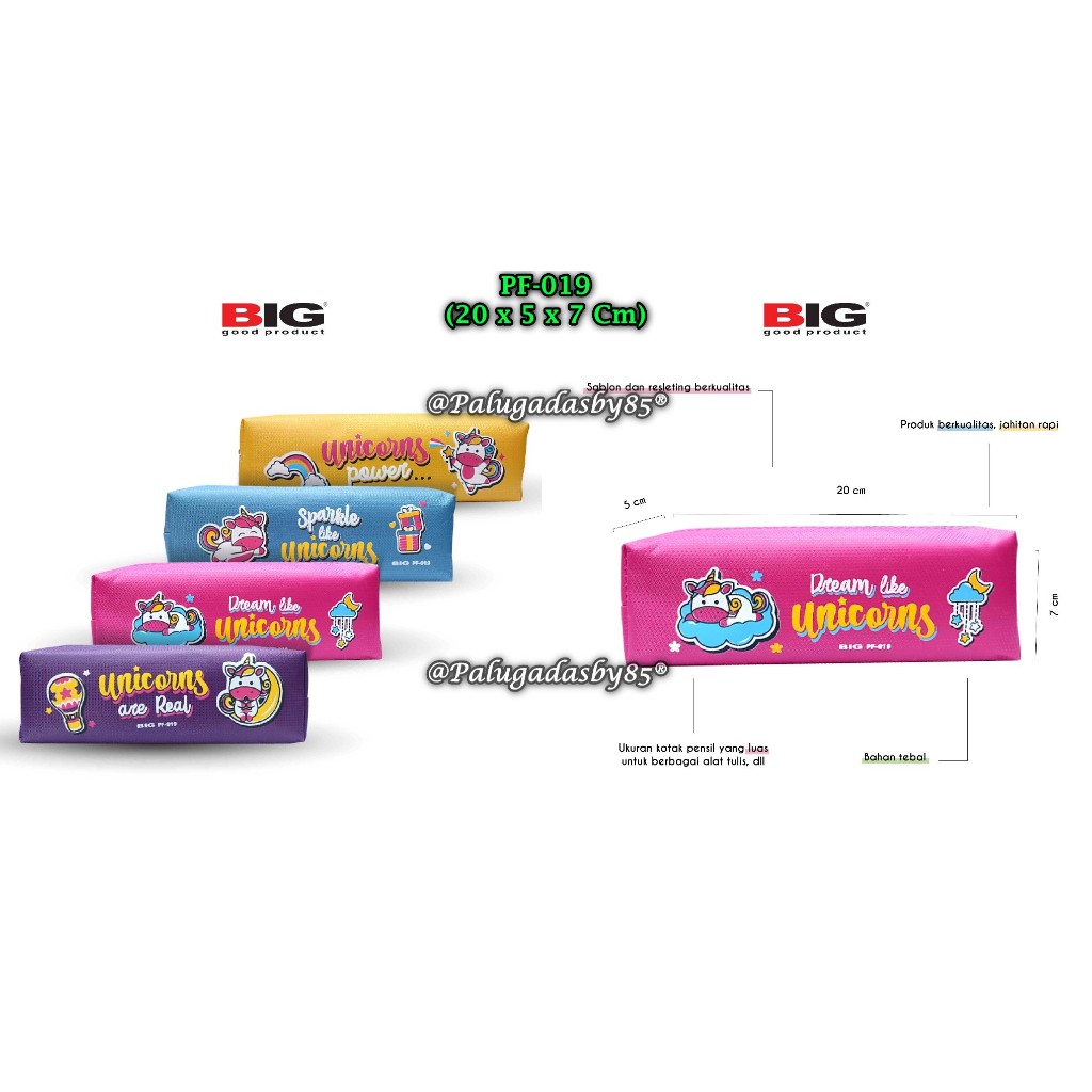 

(1 Biji) Tempat Pensil BIG PF-019 Unicorns 20 x 5 x 7 Cm / Kotak Tempat Pensil Case BIG PF-011 / Tempat Pensil Resleting Kain / Kotak Pensil Case / BIG PF 019 / BIG PF019