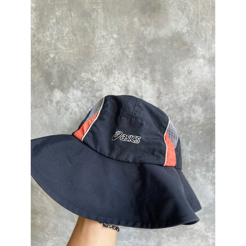topi rimba lipat bucket hat topi outdoor asics second