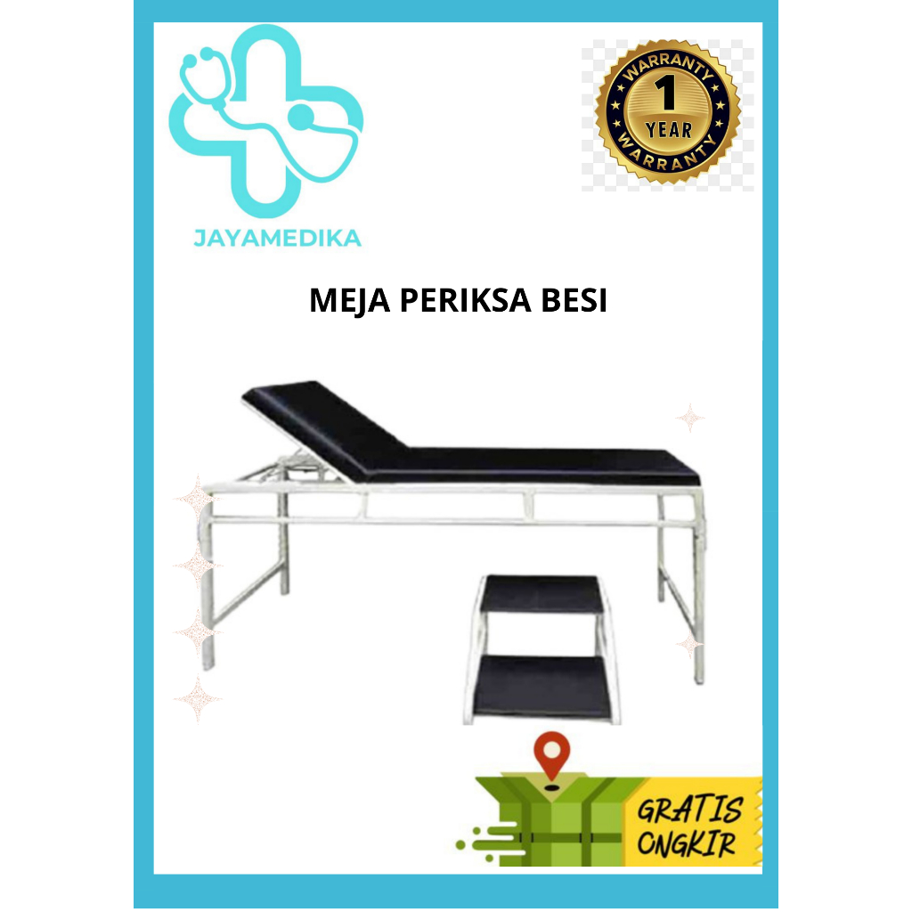 Meja Periksa Bed Periksa Pasien Klinik,UKS/Rumah Sakit- Berkulitas BESI, SS, LACI
