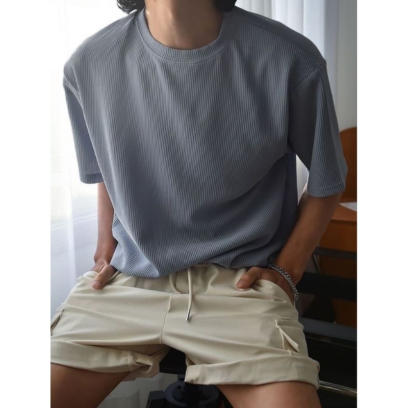 NIO - Kaos Waffle Anti Kusut Lengan Pendek Premium / Kaos Waffle Polos
