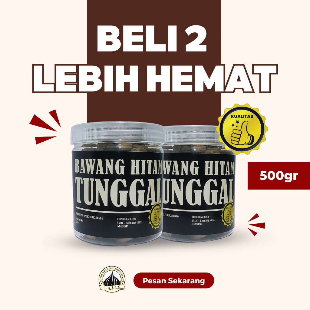 

500gr Balic Bawang Hitam Tunggal Single Black Garlic