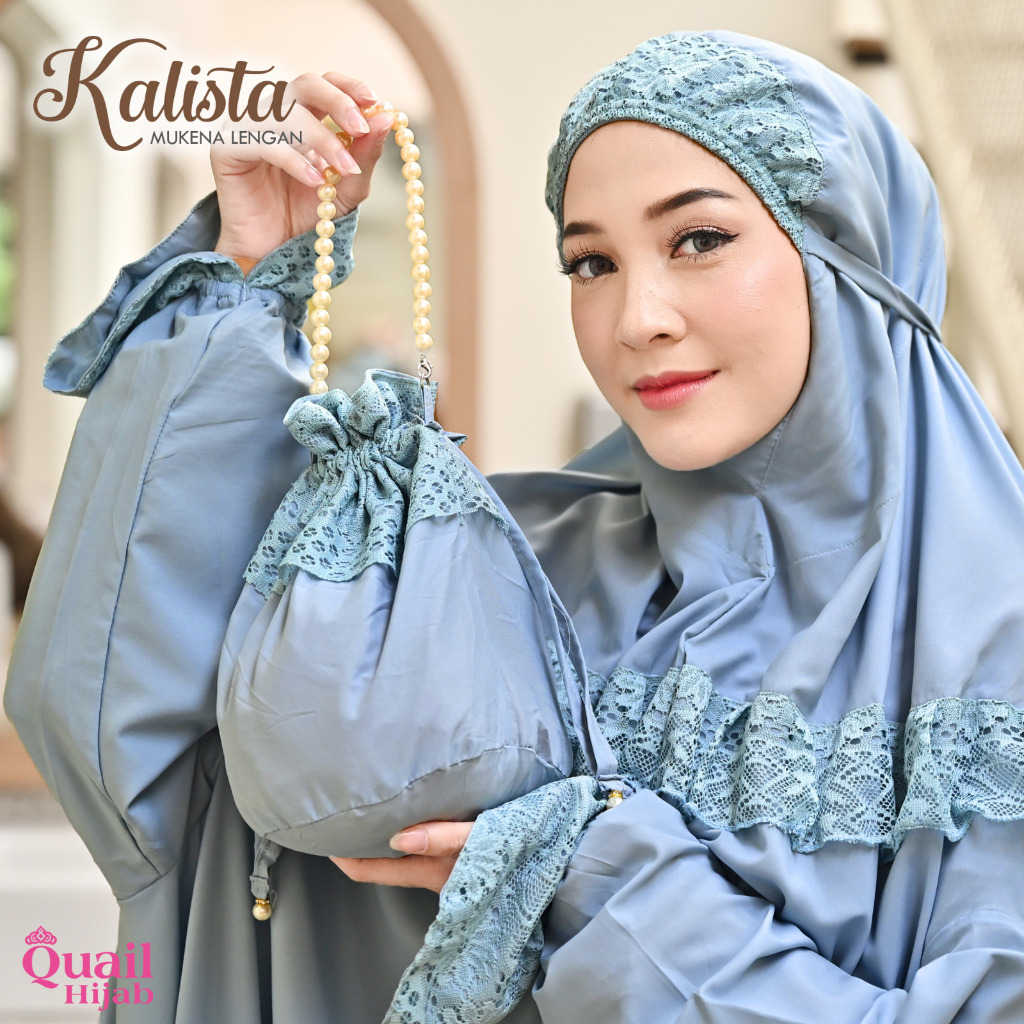 Mukena Lengan KALISTA Quail Hijab Original Kombinasi Renda Premium Terbaru COD distributor Resmi