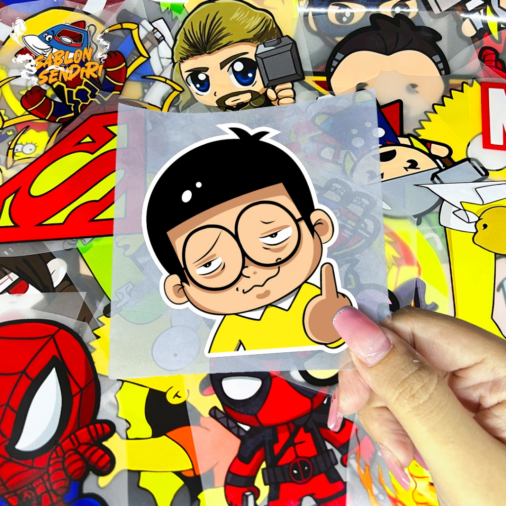 

SABLON SENDIRI - SABLON SETRIKA - STICKY CARTOON - 10CM X 10CM