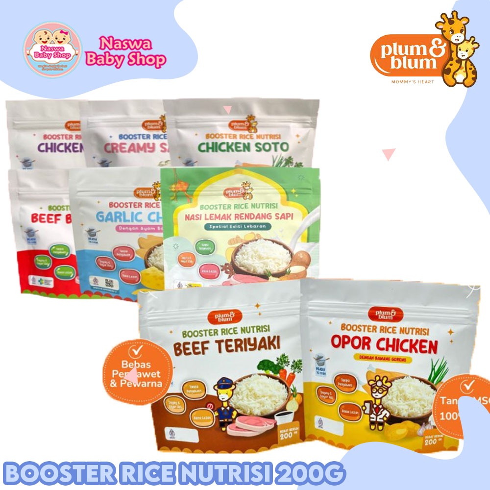 

Plum & Blum Booster Rice Nutrisi Beras MPASI Bayi Tanpa MSG & Pengawet 6m+ 200g